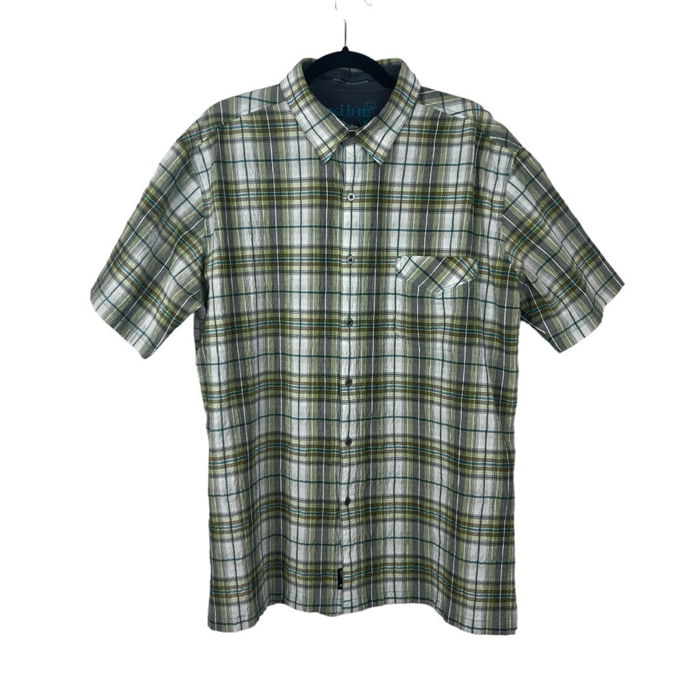 Kuhl Green Plaid Short Sleeve Button Up Shirt